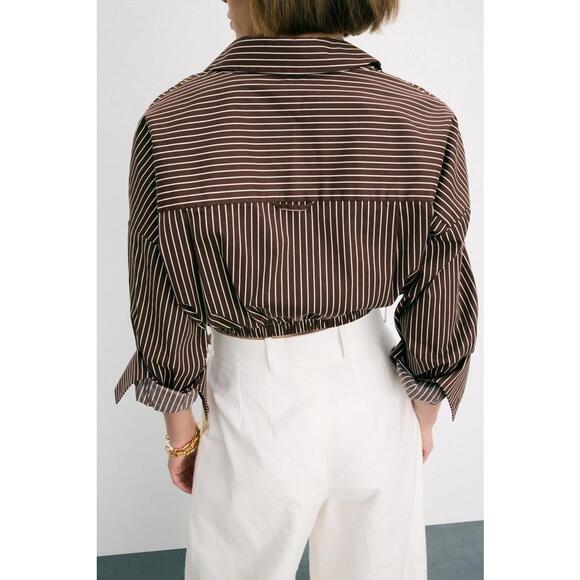 Staud Brown Lisa Top Size L with Small Hole - Picture 2 of 9